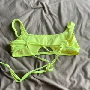 Neon yellow cut out bikini top